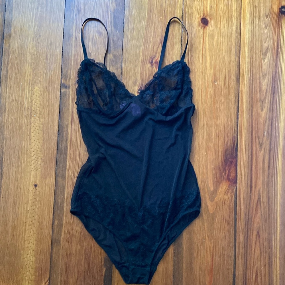 Sheer Bodysuit with Adjustable Straps & Snap Bottom Closure